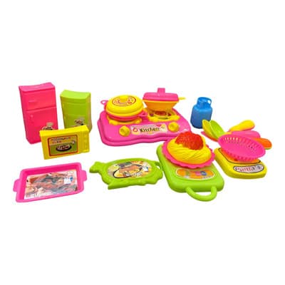 Set Juego De Cocinita Heladera Anfe Olla Sarten Surtido