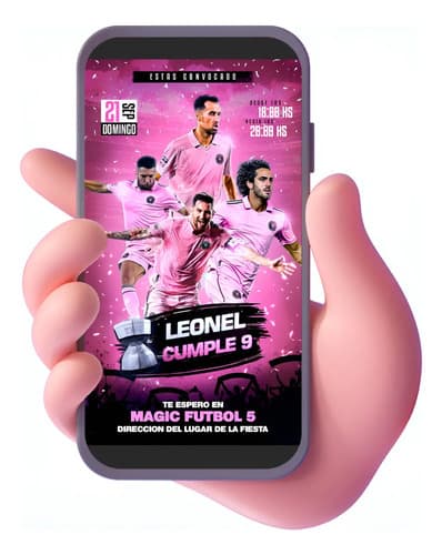 Tarjeta Invitación Futbol - Varios Equipos - Premium