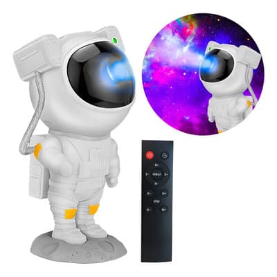 Astronauta Proyector Velador Luz Led Galaxia Practiled Estru Estructura Blanco