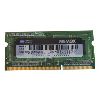 Memoria Ram Ddr3 2gb 1333mhz Sodimm Pc3-10600 Notebook Memox