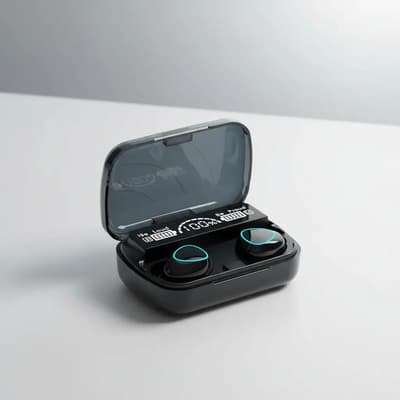 Auriculares M10 Pro Hi Fi Power Bank Color Negro Luz Blanco