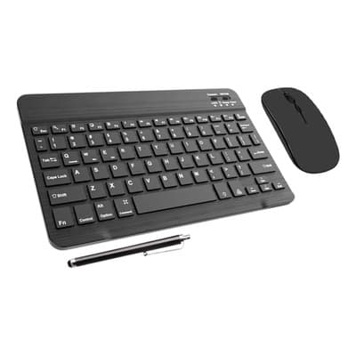 Kit Accesorios Para Tablets Y Teléfonos - Teclado Bluetooth Inalámbrico Recargable + Mouse Bluetooth Inalámbrico + Lapiz Táctil Óptico