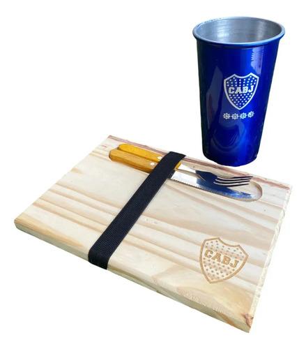 Set De Asado Con Vaso Fernetero 1l Personalizado Futbol