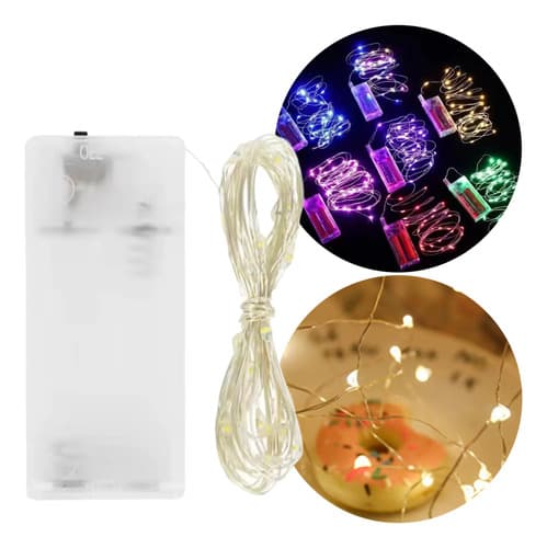 Guirnalda Hilo Alambre Cobre Microled 30leds Pilas 3mts Deco