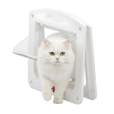 Puerta Mascota 23x21cm Macarons Bazar Gato Perro Pequeño Blanco 4 Modos Seguro