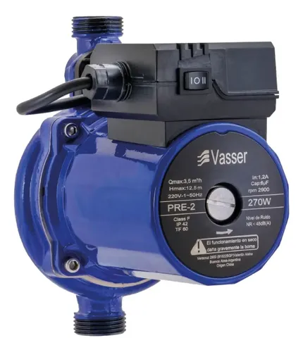 Bomba Presurizadora Vasser Agua Motorarg 2 A 4 Baños Silenciosa