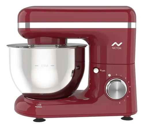 Batidora Planetaria Nictom Bowl 4lts 8 Velocidades Turbo Rojo 50/60hz