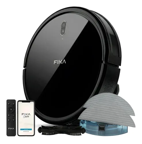 Aspiradora Robot Trapeadora Fika Nexos Giroscópica Pelos Mascotas App Wifi Color Negro