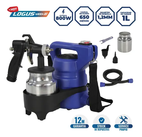 Maquina Para Pintar Logus 800w - Pistola + 2 Rec. Metal