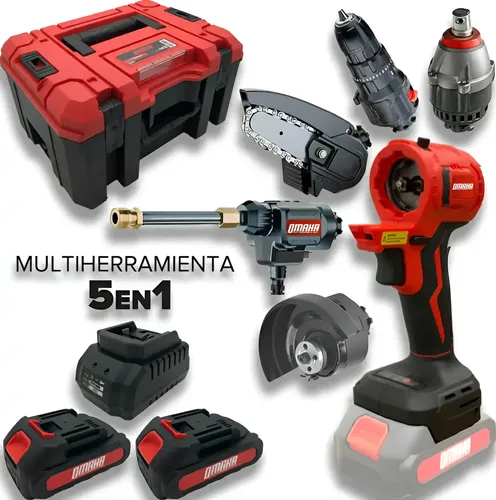 Combo Multiherramienta Inalambrico 5 En 1 Taladro Amoladora