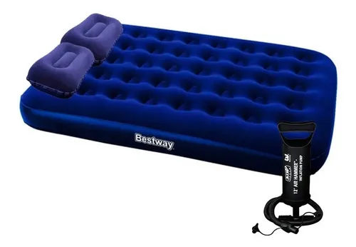 Colchón Inflable Bestway 75054-62002 King Color Azul Hasta 300kg De 137cm X 191cm X 22cm