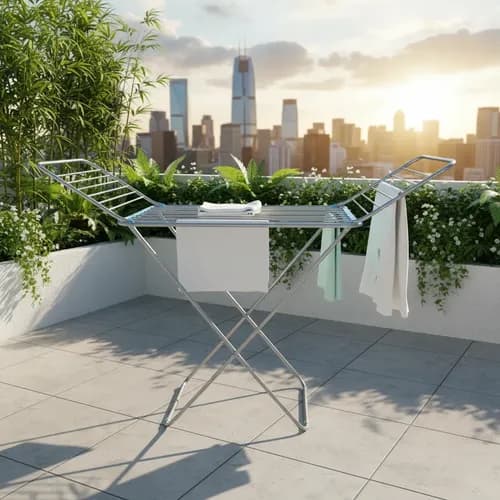 Tendedero Tender C/ Alas Hogar Actual Aluminio Plegable