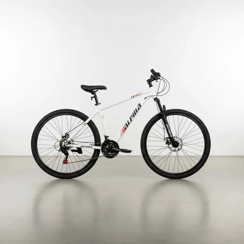 Bicicleta Alpina Mtb Mountain Bike 1.0 Rodado 29 21 Velocidades Acero Freno Disco Suspensión Delantera Blanco Negro Rojo Talle Xl