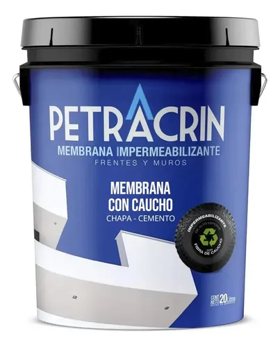 Membrana Impermeable Con Caucho Petracrin 20 Kg Color Acabado Mate Color Gris