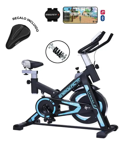 Bicicleta Spinning Energy Fit Shock Rider Profesional Bluetooth Negro