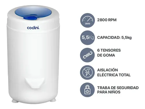 Secarropas Codini Advance Ad55 - 5.5kg Blanco