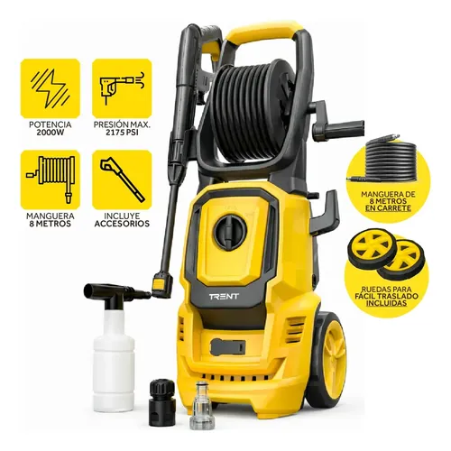 Hidrolavadora Electrica Trent 2000w Alta Presion 2175 Psi Amarillo Y Negro Amarillo/negro 50 Hz