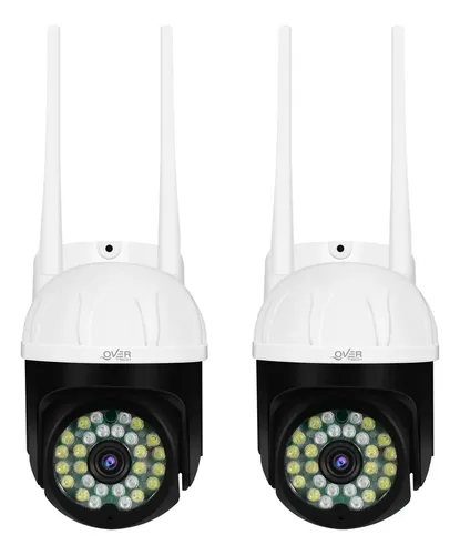 Kit X2 Cámaras De Seguridad Wifi Overtech Hd 1080p Motorizada Color Blanco Ov-62ptz Blanco/negro