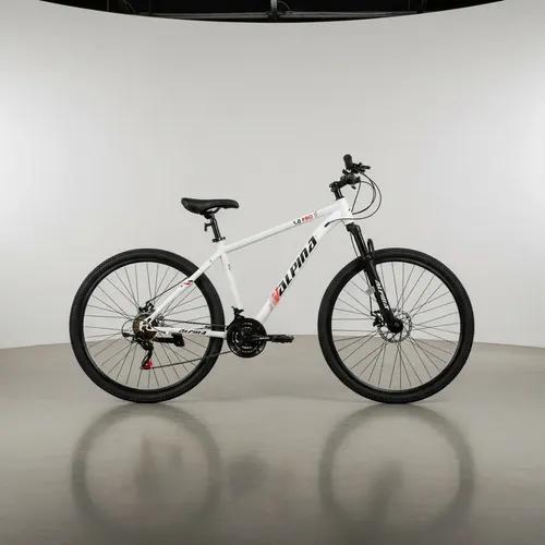 Bicicleta Alpina Mtb Mountain Bike 1.0 Rodado 29 21 Velocidades Acero Freno Disco Suspensión Delantera Blanco Negro Rojo Talle M