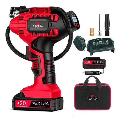 Inflador Inalámbrico De Mano 20v Pektra 150psi + Carg + Bat