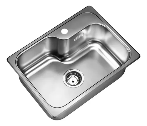 Bacha De Cocina Simple Johnson Acero Luxor Mini Si55 A Plateado