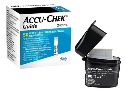 Tiras Reactivas Accu Chek Guide Caja X 50 Unidades Negro