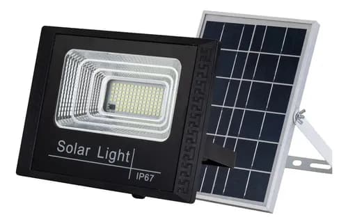 Reflector Solar  Solares Lampara Luz Led Panel Exterior 100w Blanco Frío