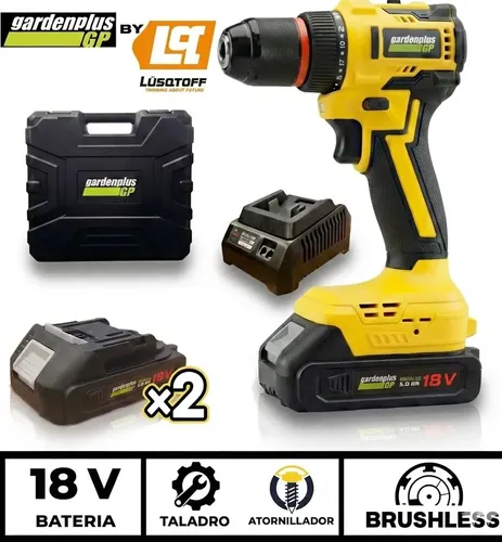 Taladro Atornillador Brushless Garden Plus By Lusqtoff Amarillo 50/60hz