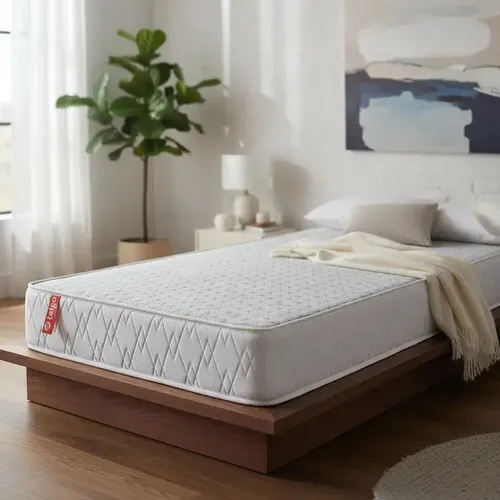 Colchon 1 Plaza Y Media (100x190) Telgo Dorado Resortes Blanco