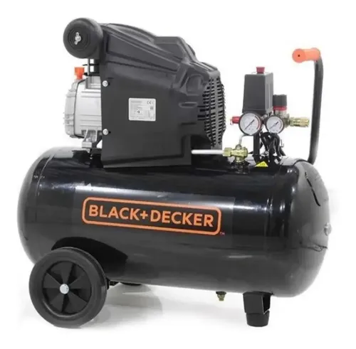 Compresor De Aire 50 Litros Black Decker 2hp Con Negro Monofásica