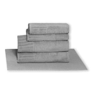 Juego de Toallas x4 + Alfombra de Baño Frávega Home Algodón 500gr Gris