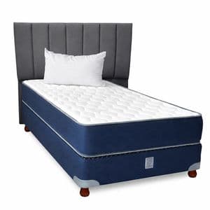 Combo Sommier + Colchón + Respaldo y 1 almohada de regalo 2230 SYRMA 100x190 Espuma Alta Densidad