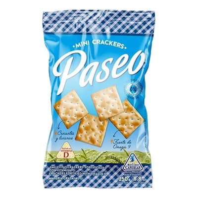 Galletitas Paseo Mini Crackers Paquete 250 Grs