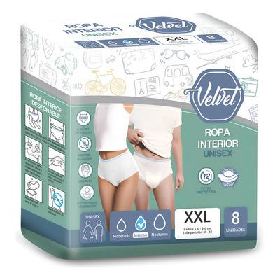 Velvet Ropa Interior Intenso Unisex Descartable Xxl X 8 U Xxl