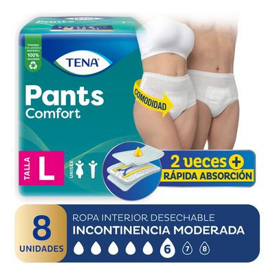 Ropa Interior Tena Pants Clásico Comfort Talle L X8 Unidades