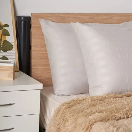 Pack X2 Fundas De Almohada Hotelera Dobby 80x50 Cm