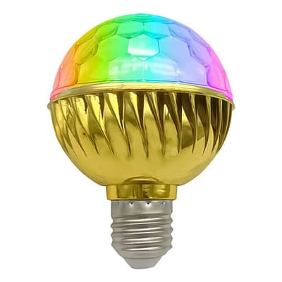 Foco Giratorio Rgb Magic Ball Bombilla Discoteca 220v Dorado