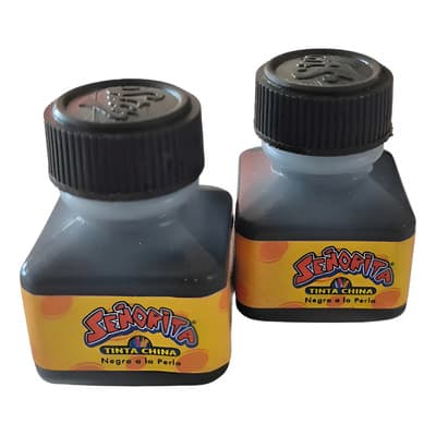 Tinta China Negro Perlado 15cc Señorita