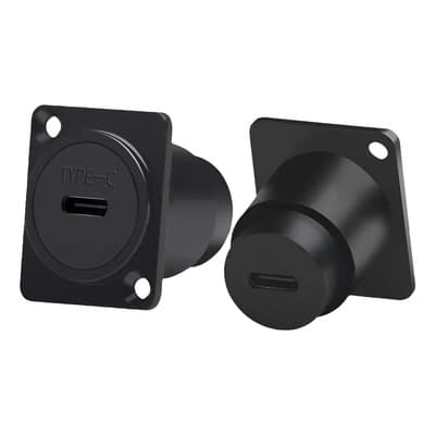 Conector Ficha Toma Usb Tipo C Gabinetes Panel Doble Hembra Negro