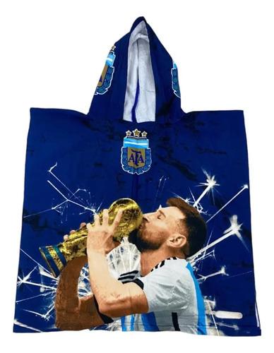 Poncho De Toalla Afa Messi Argentina Infantil