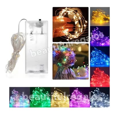 Guirnalda Led M&q 3m 30 Luces Cálidas Alambre Cobre Pilas Cálida