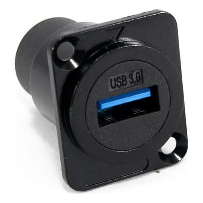 Conector Usb 3.0 Hembra Hembra Gabinete Chasis Tipo Neutrik Negro