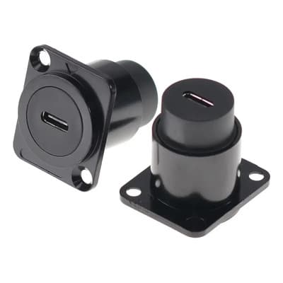 Conector Usb C Hembra Hembra Gabinete Chasis Panel Negro