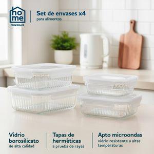 Set de Contenedores de Vidrio X4
