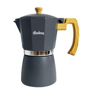 Cafetera Aluminio Hudson Tipo Italiana Gris 6 Tazas